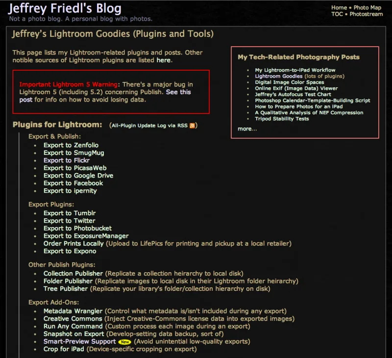 Recommendation: Jeffrey Friedls Lightroom Goodies
