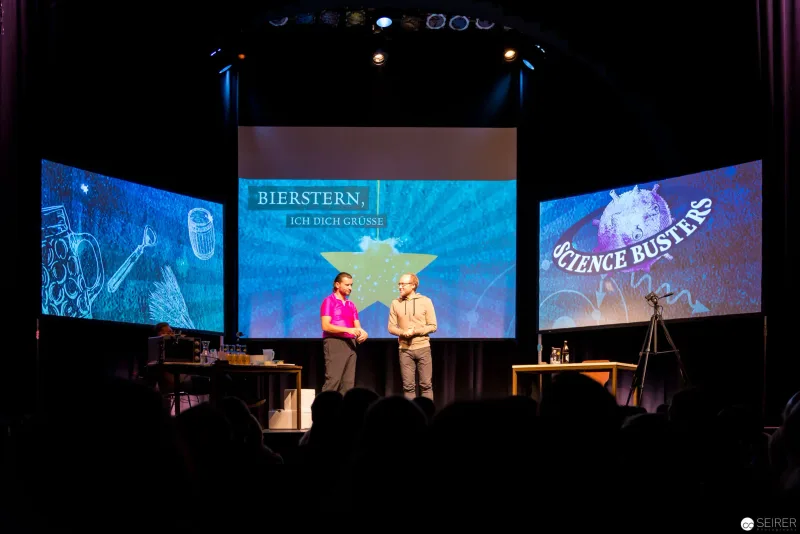 Eventfotografie Science Busters mit "Bierstern, ich dich grüße"