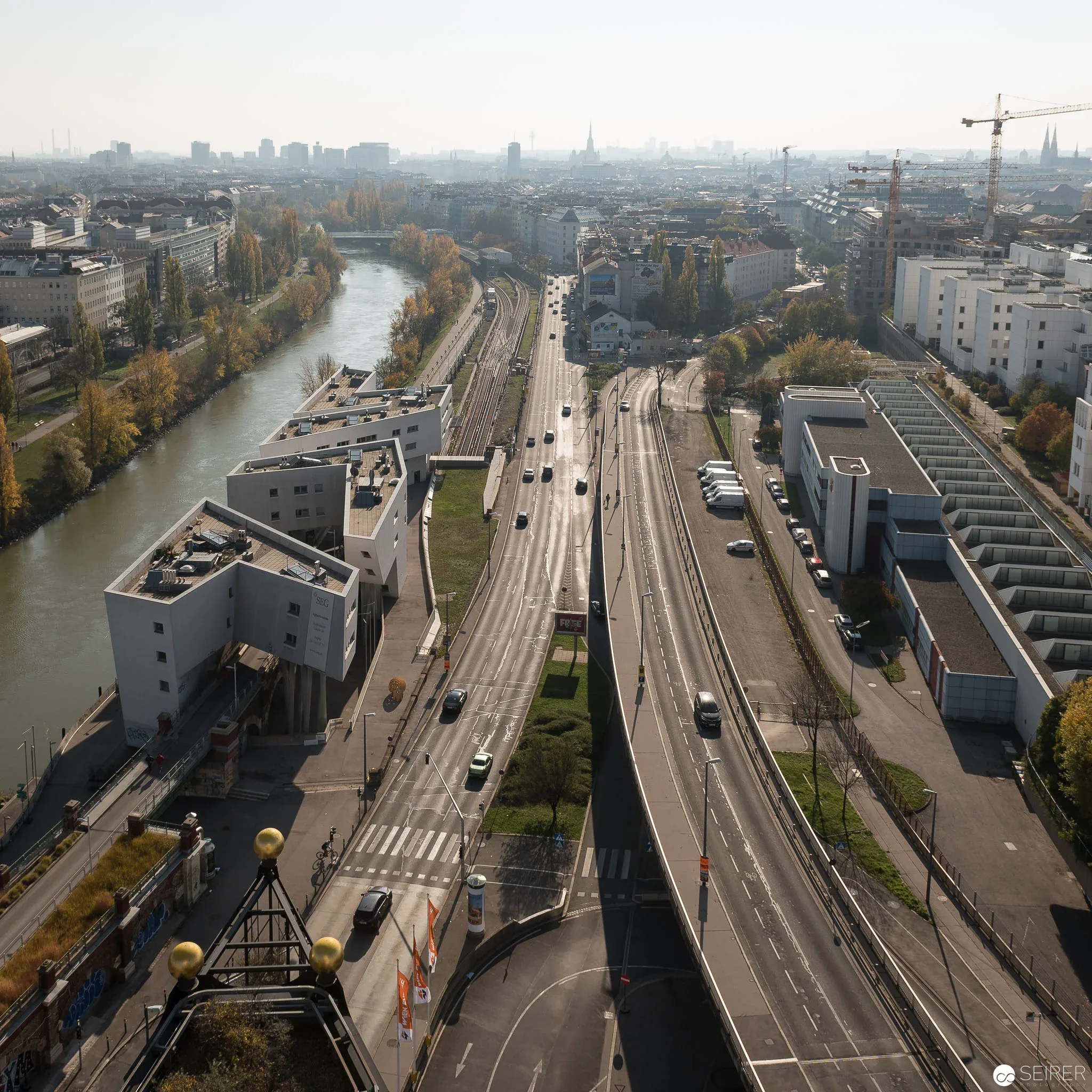 Ausblick vom 14. Stock der Müllverbrennungsanlage Spittelau