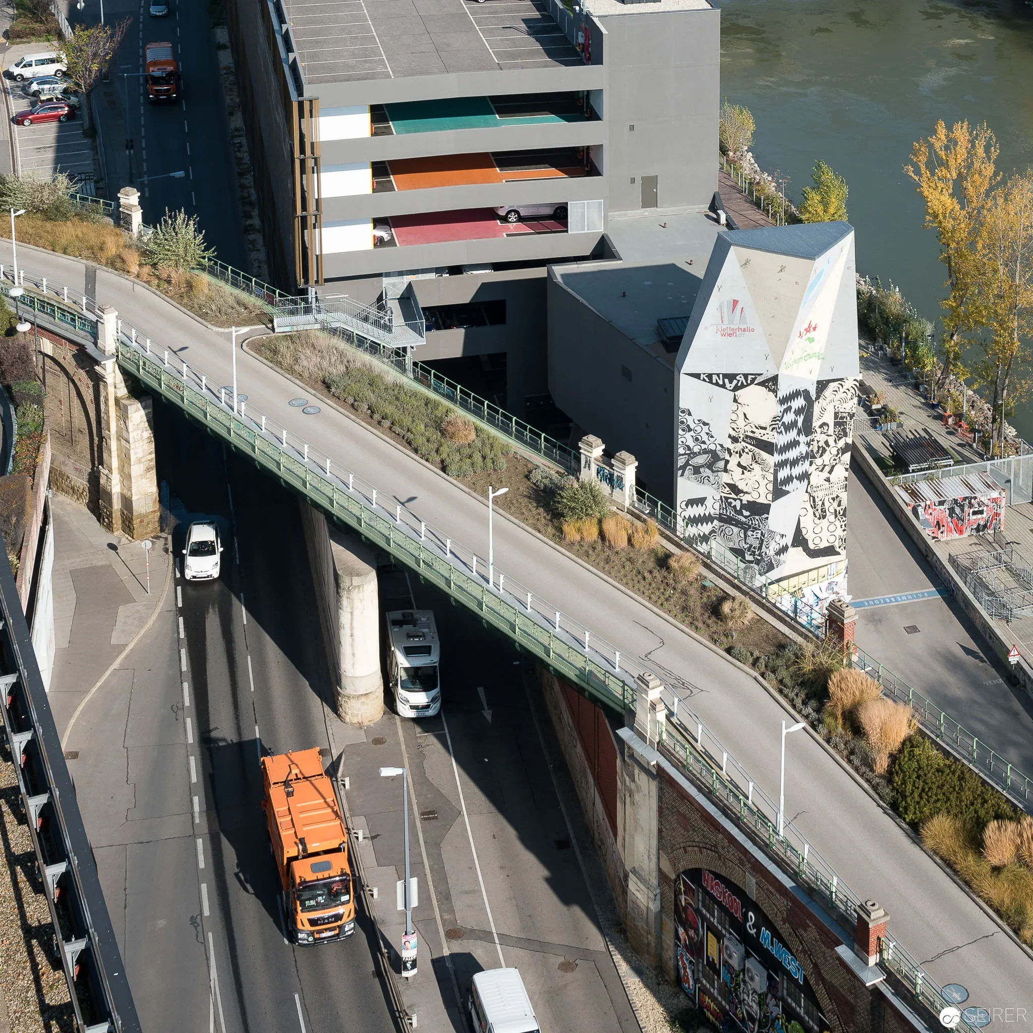 Ausblick vom 14. Stock der Müllverbrennungsanlage Spittelau