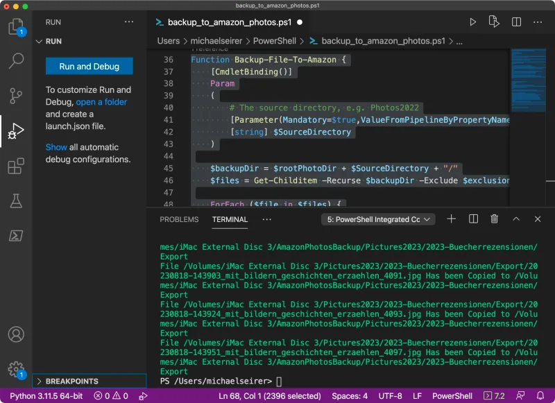 Einfaches Backup aller Fotos mit PowerShell zu Amazon Photos
