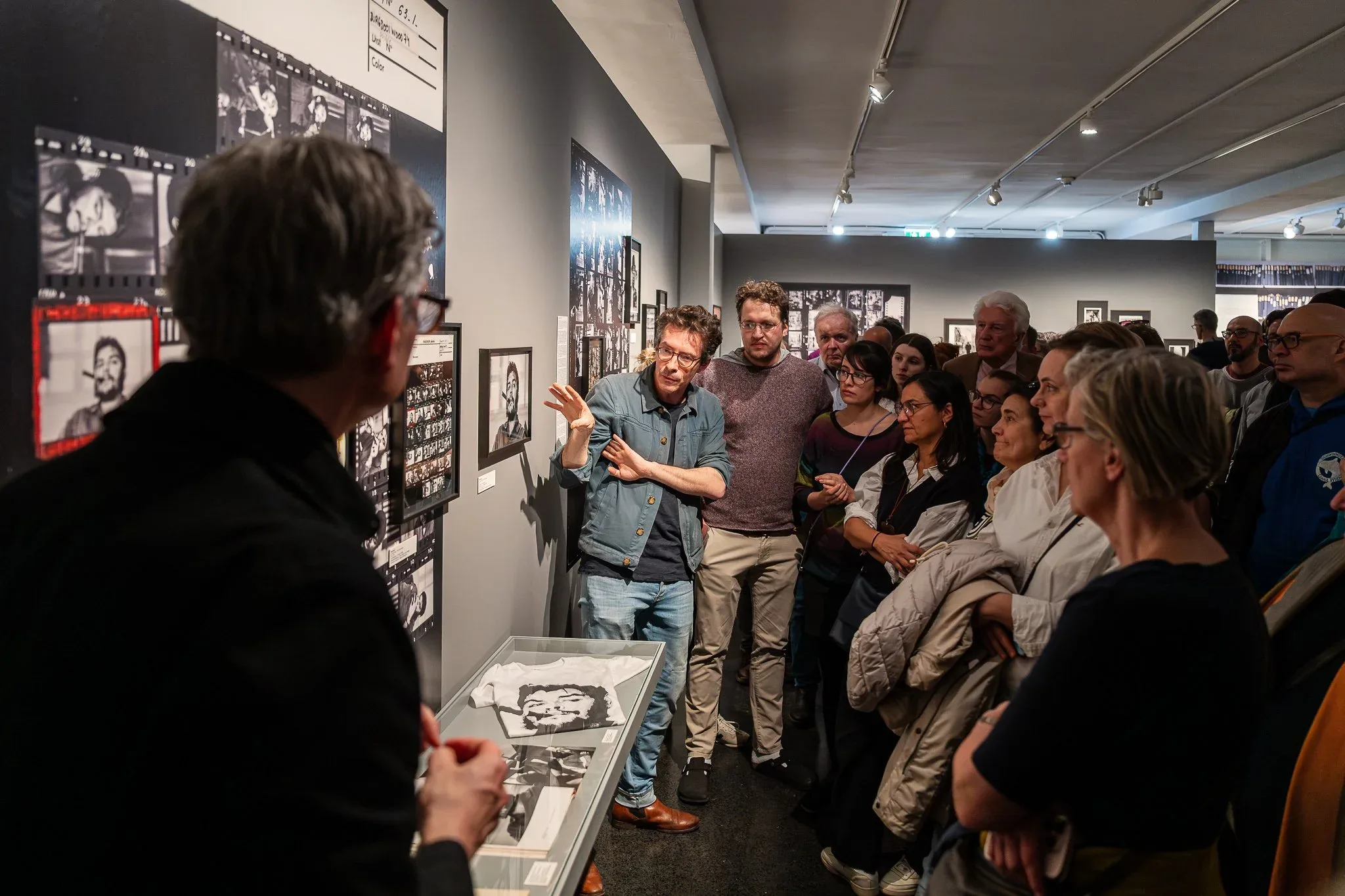 Fabian Knierim, curator at Westlicht, giving a tour at Opening Foto Arsenal Wien, 2025