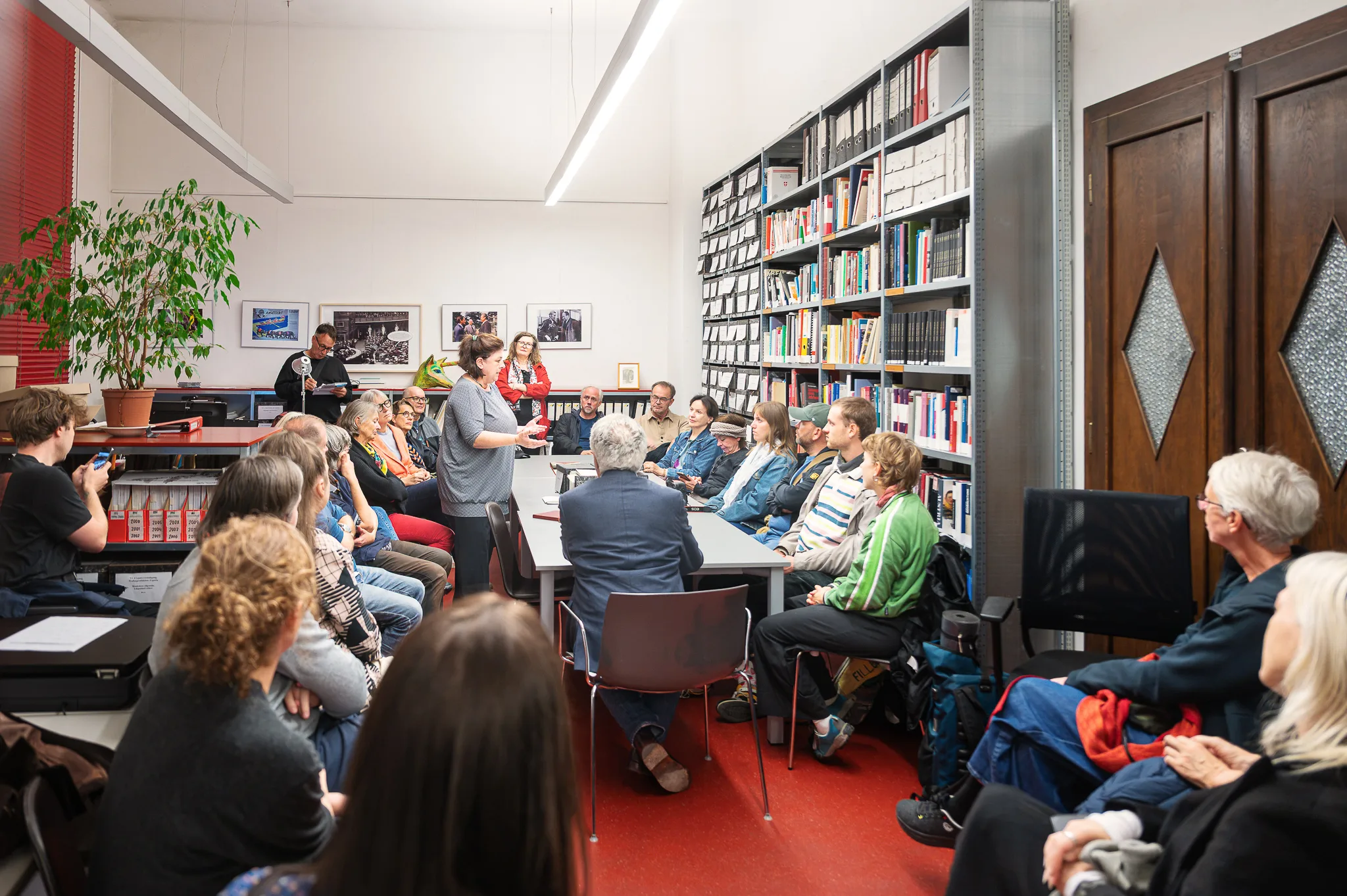 The full reading room during the introduction, Bruno Kreisky Archive, Vienna, 2026