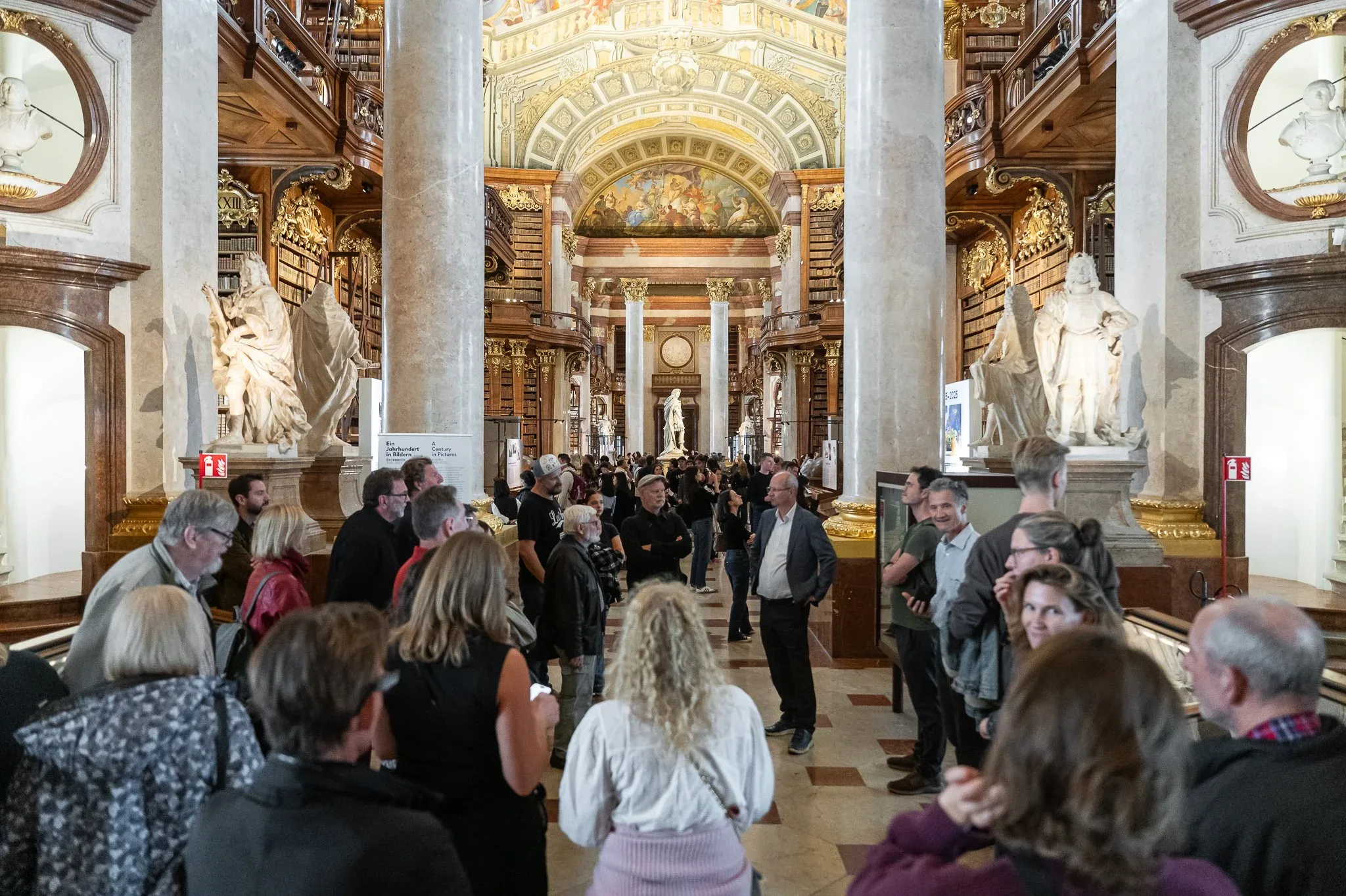 Exhibition view "A Century in Pictures. Austria 1925-2025", Österreichische Nationalbibliothek, Prunksaal