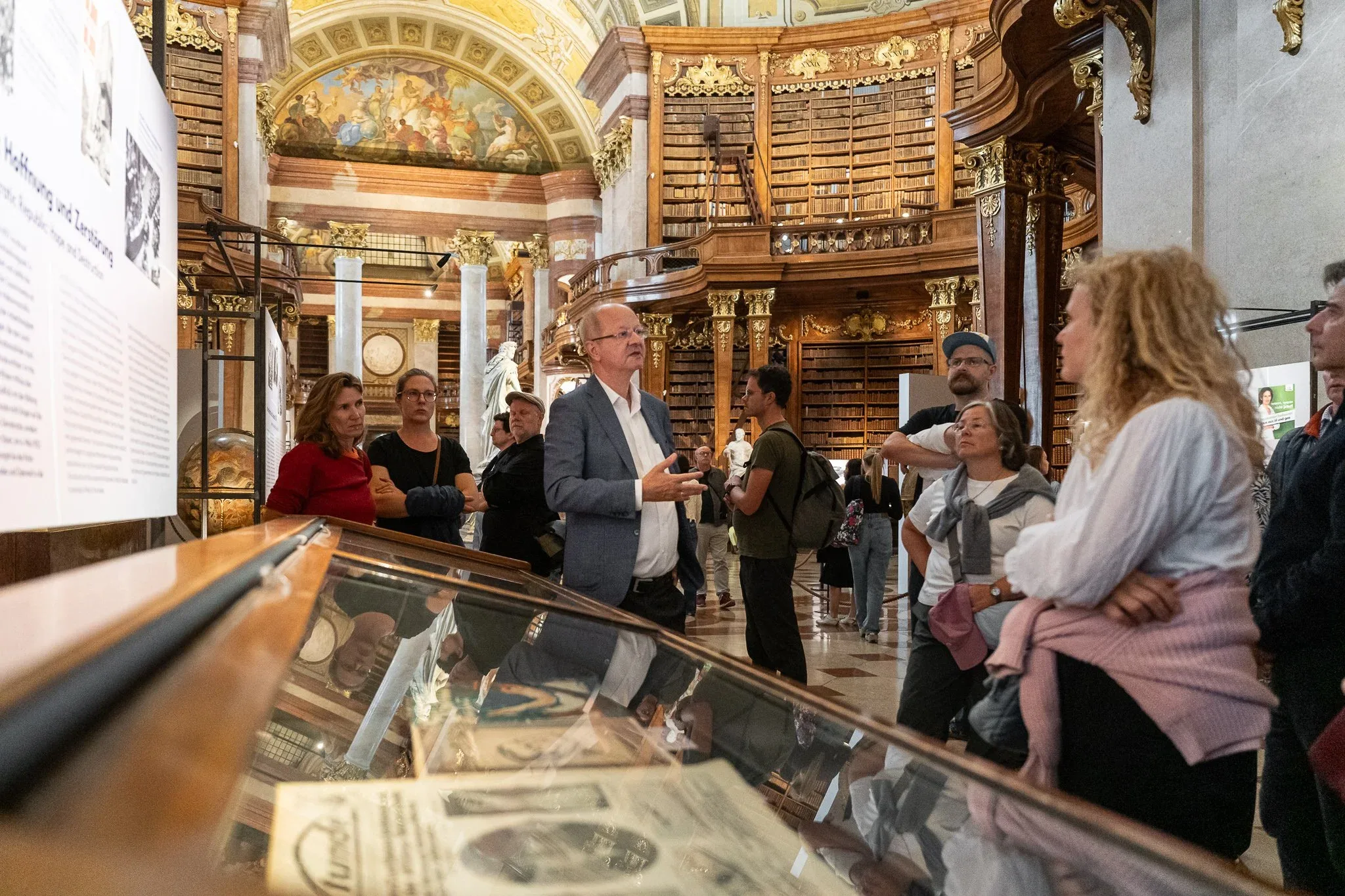 Exhibition view "A Century in Pictures. Austria 1925-2025", Österreichische Nationalbibliothek, Prunksaal